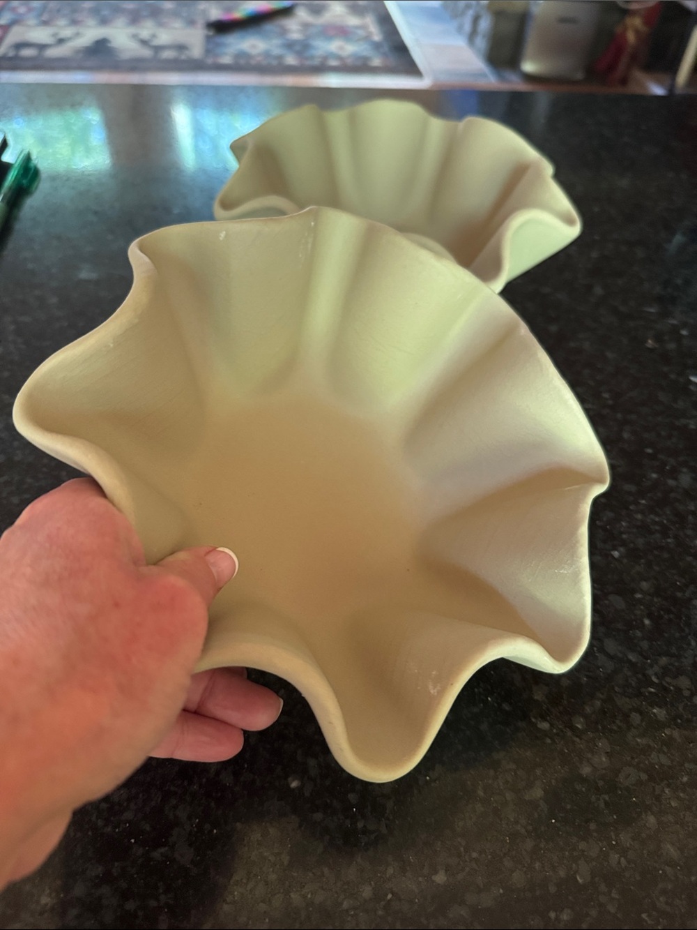 Pampered Chef Stoneware tortilla bowls brand new set of 2 - Picture 3 of 5